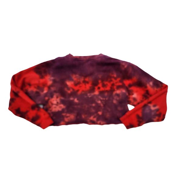Neema California Chloe Red Purple Crop Pullover Sweatshirt M Tie-Dye Sun Washed - Picture 12 of 14